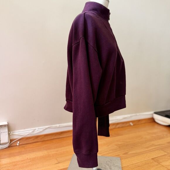 Victoria's Secret Fleece Lined Quarter Zip Pullover Sweater Sweatshirt Purple XL - Picture 4 of 16